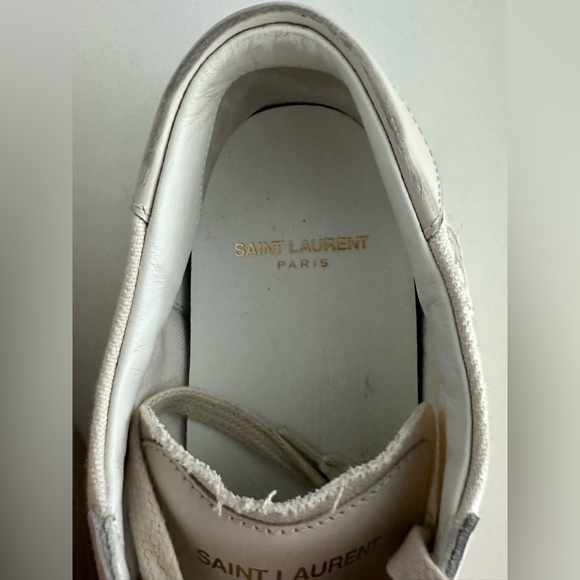 SAINT LAURENT COURT CLASSIC SL/06 EMBROIDERED SNEAKERS IN CANVAS AND LEATHER - Picture 4 of 11